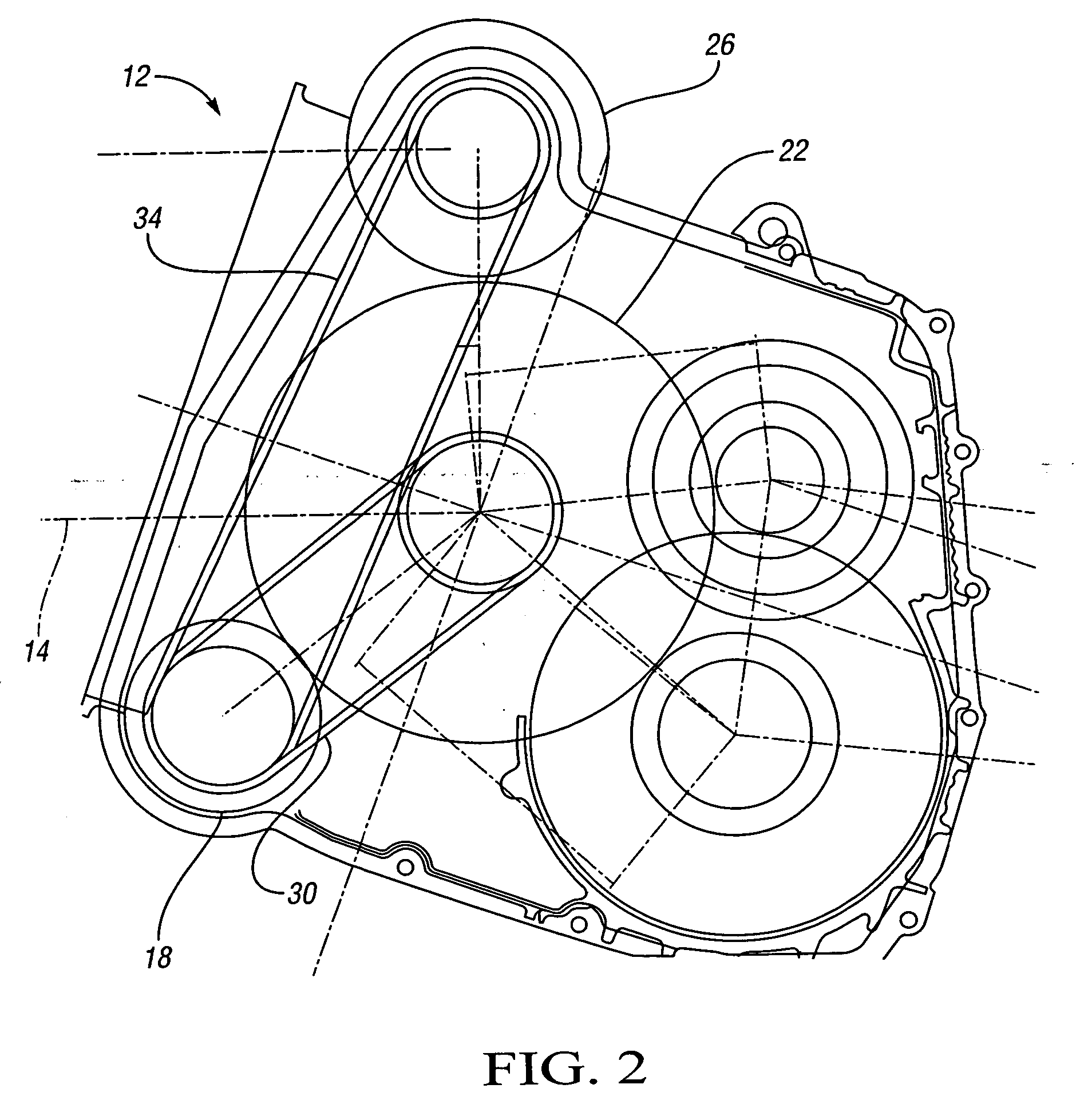 Dual drive pump with dual chain and roller clutch and method