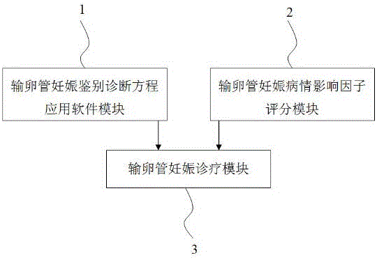 Tubal pregnancy diagnosis and treatment software system based on tubal pregnancy differential diagnosis equation