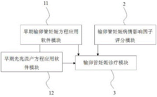 Tubal pregnancy diagnosis and treatment software system based on tubal pregnancy differential diagnosis equation