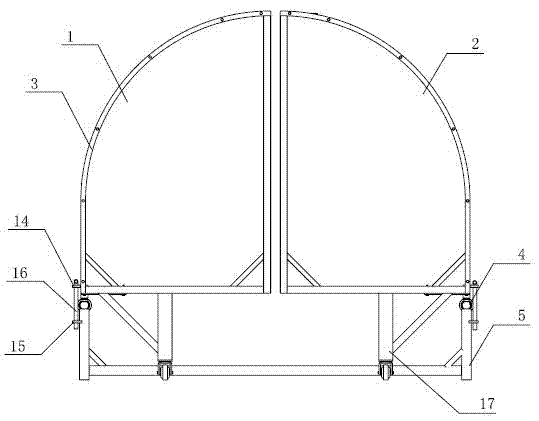 A protective device for the rear axle test bench of a mining dump truck