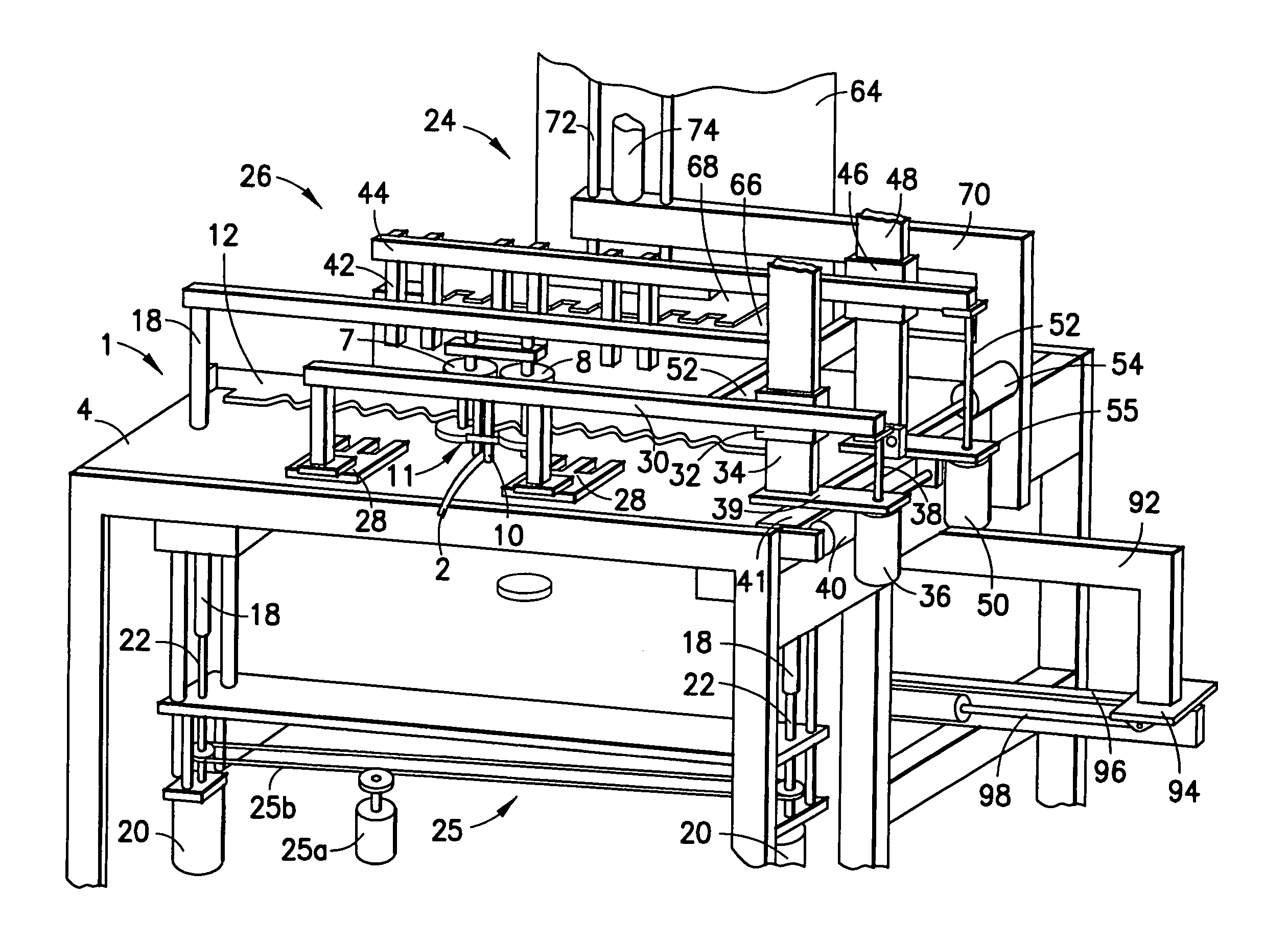 System for packaging a flexible web that is layered in zigzag loops, in particular a textile web