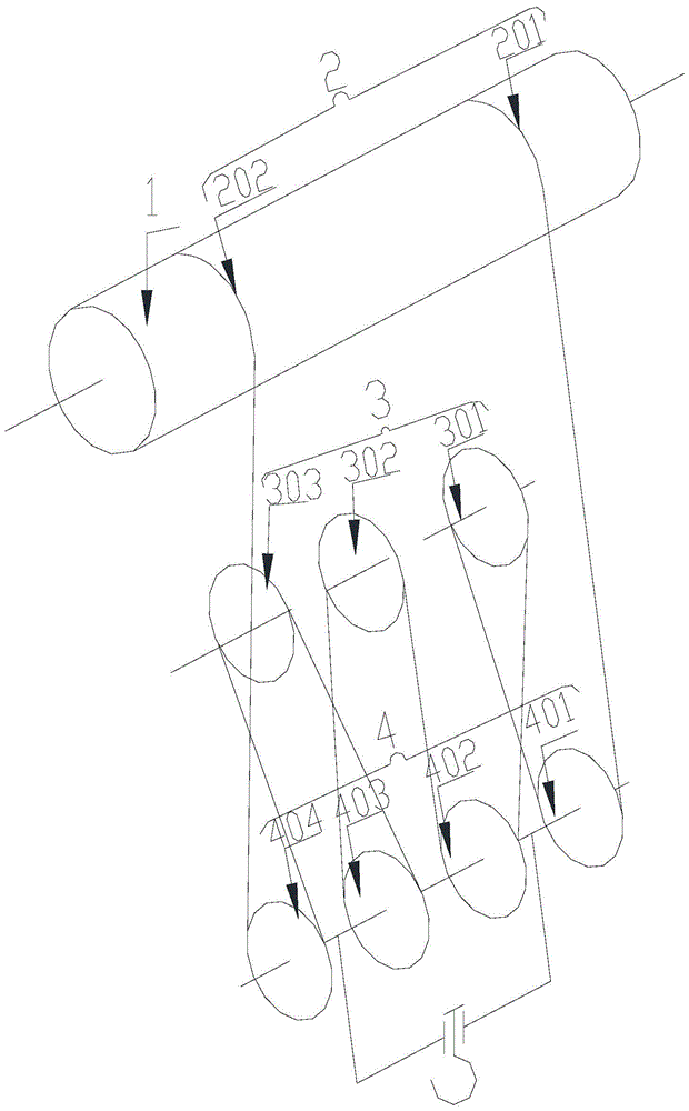 A method for replacing movable pulley blocks and wire ropes in bridge cranes