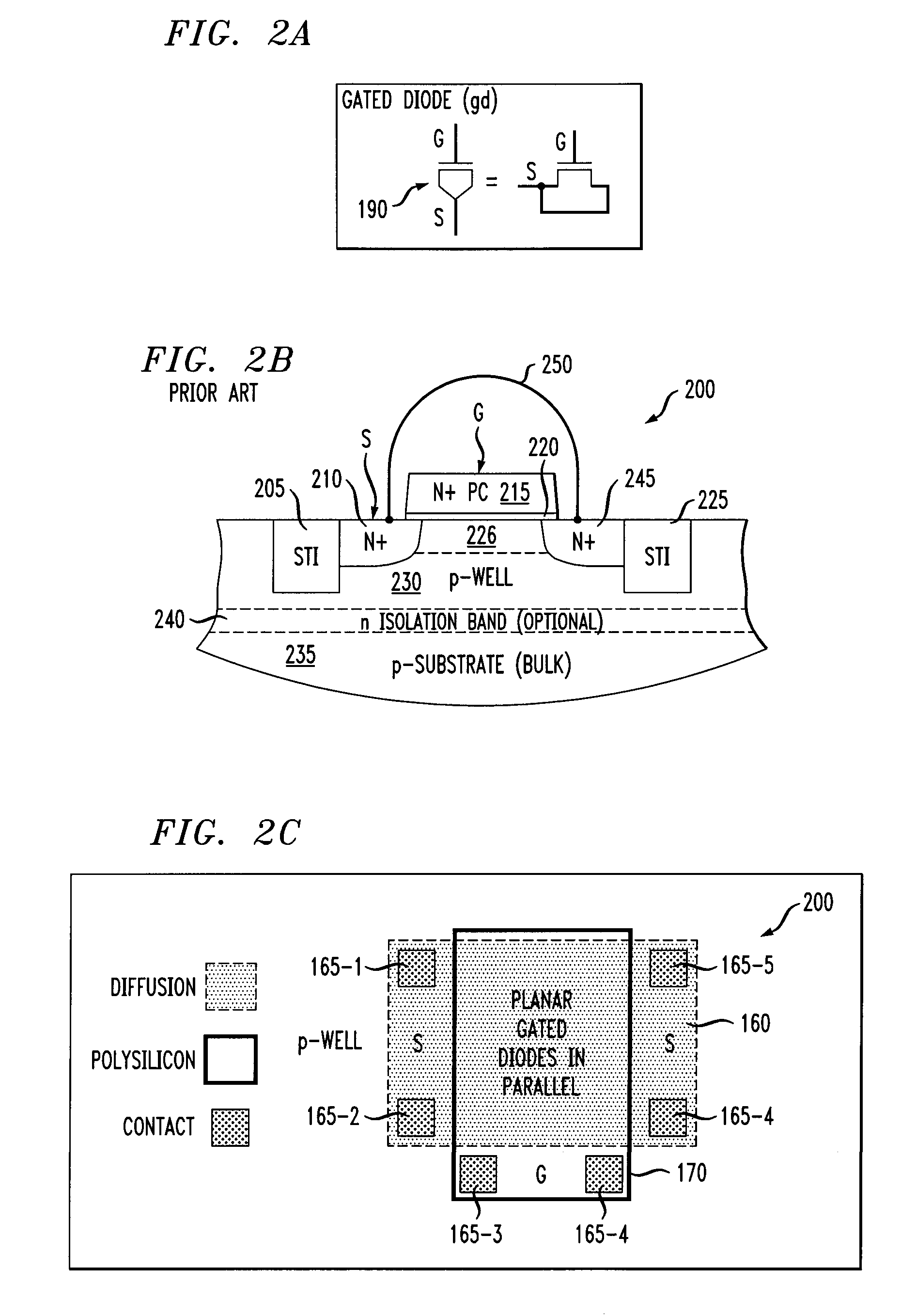 Amplifiers using gated diodes