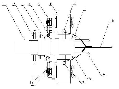 Eccentric winding mechanism of glass fiber covered wires