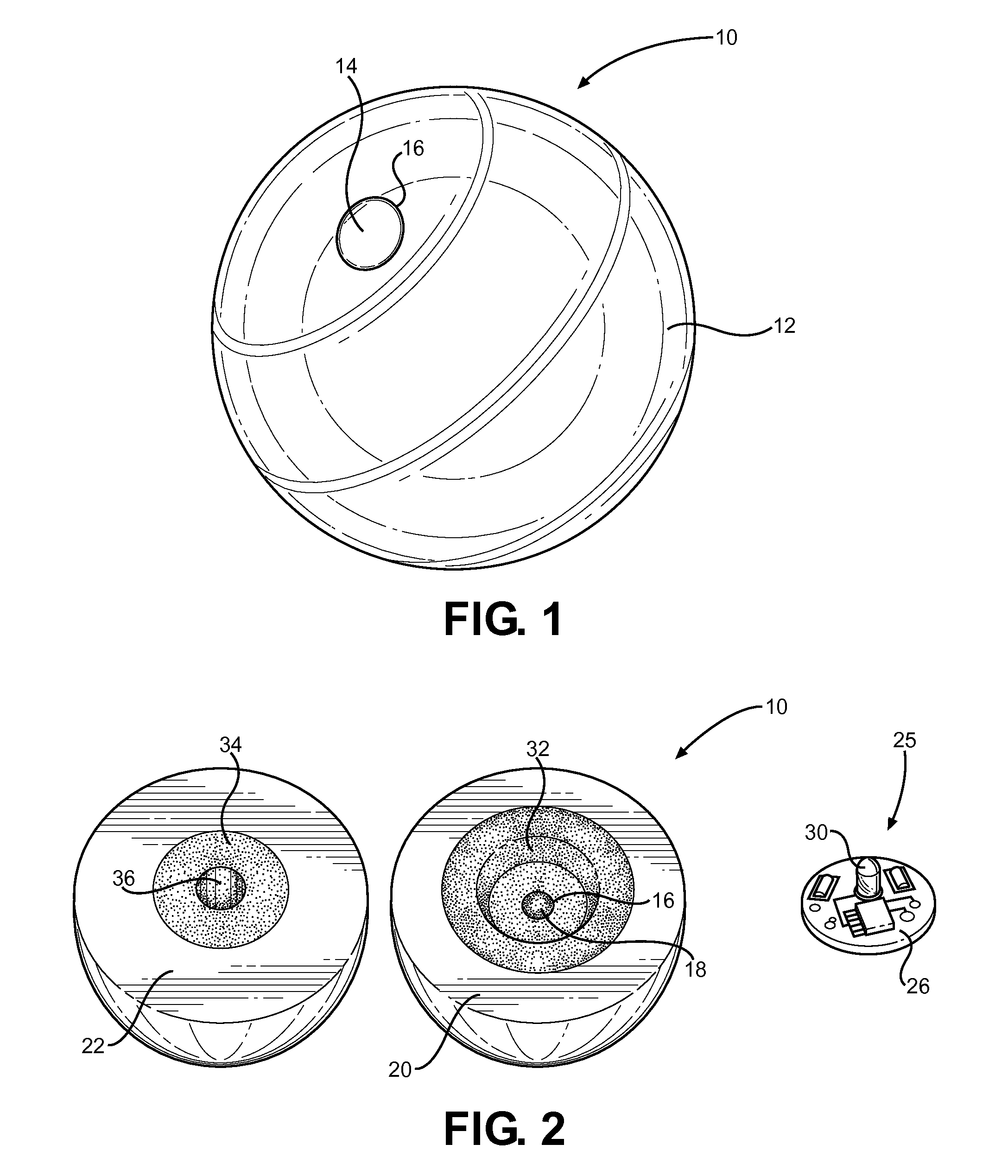 Illuminated game projectile with external switch access