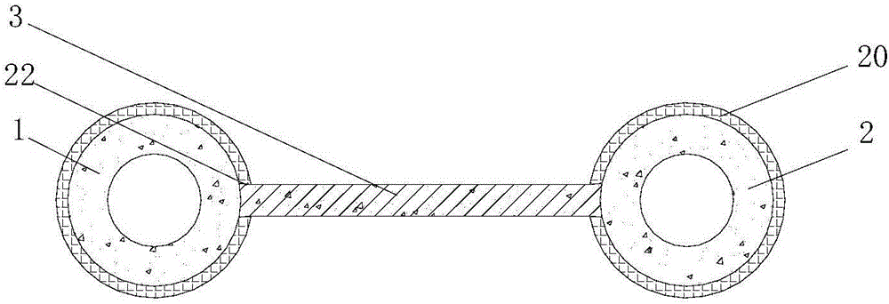 Double row pile and diagonal brace combined soft soil deep foundation pit supporting structure and construction method