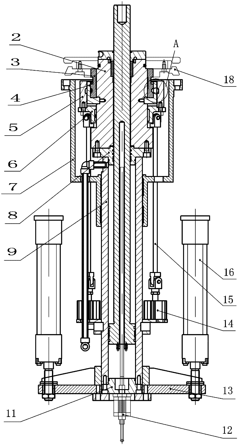 Quick capsule replacing center mechanism for tire vulcanizer