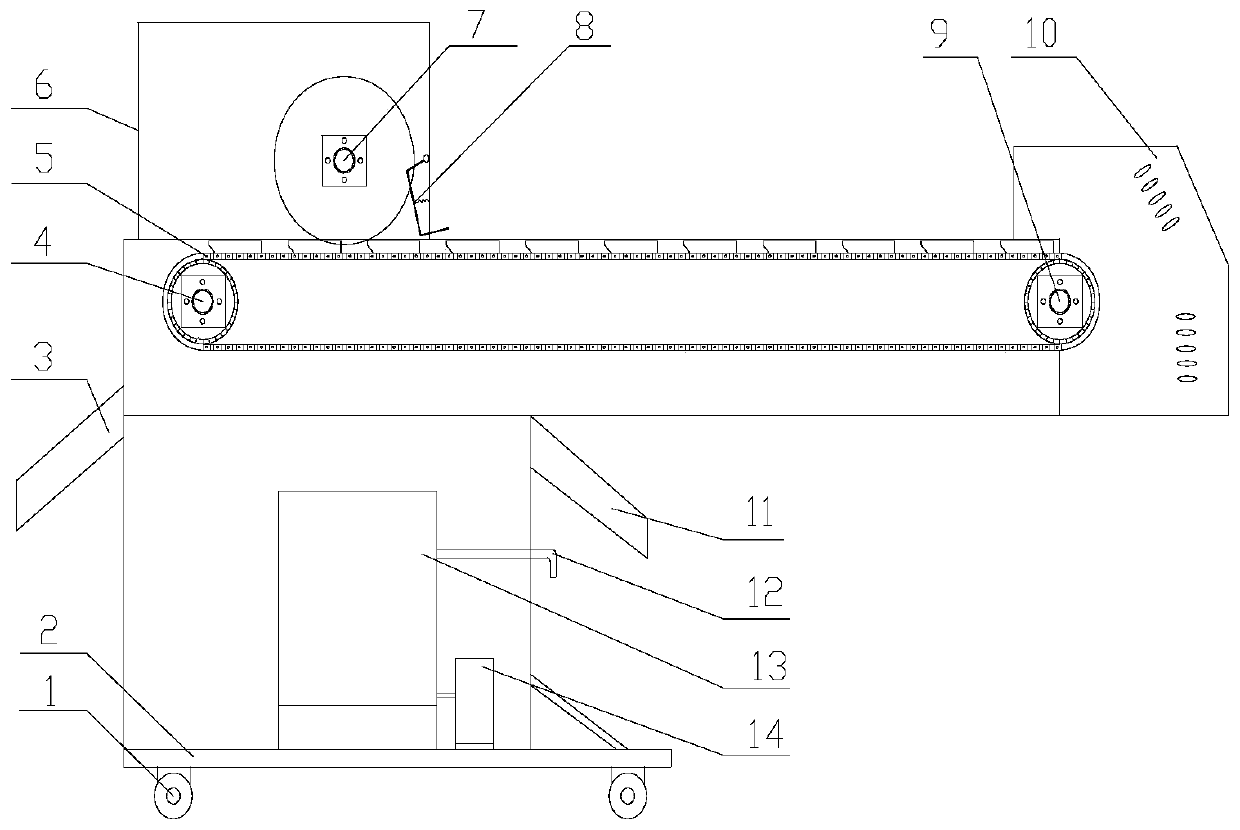 Angle-adjustable fish head removing device