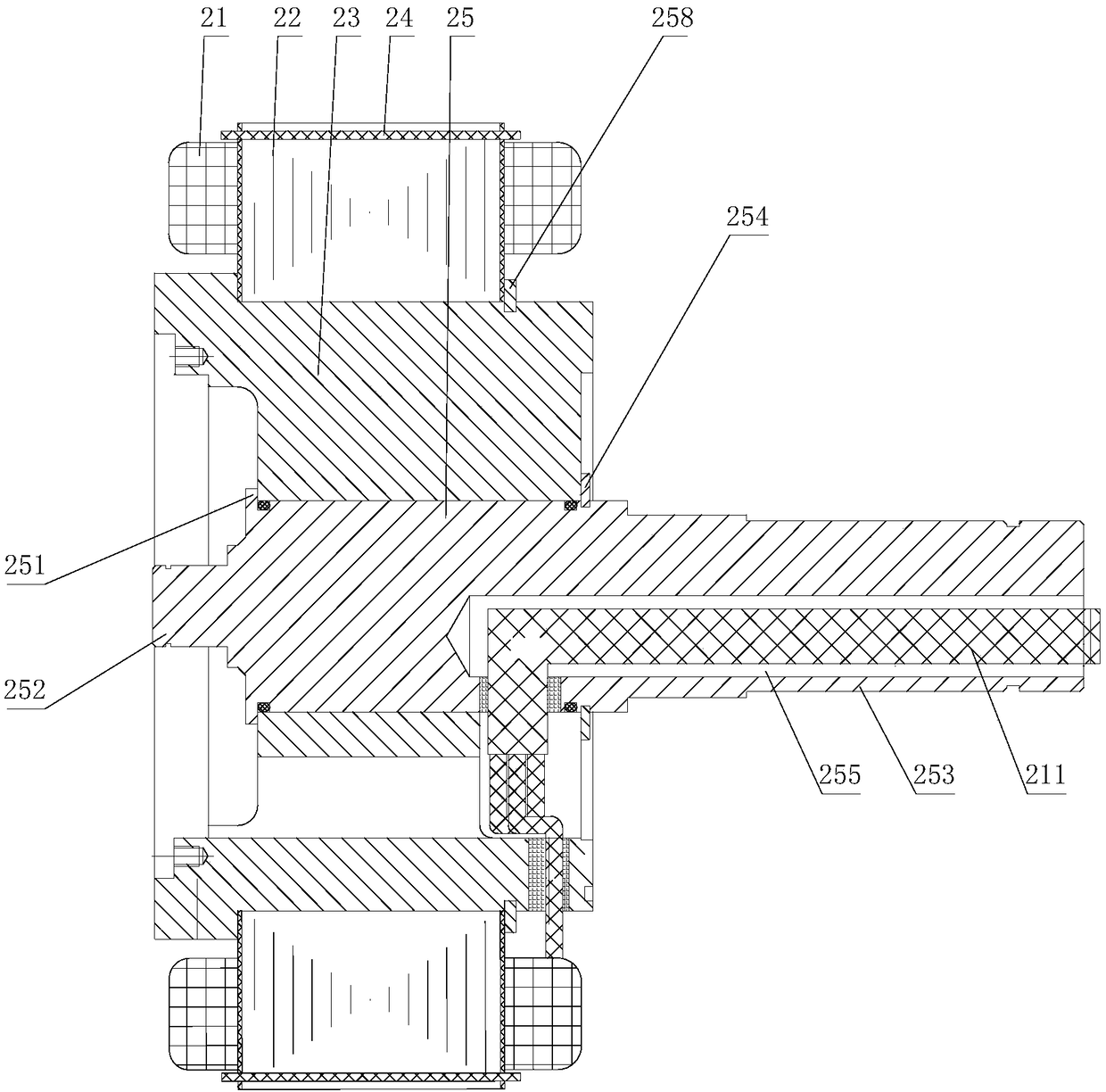 Wheel hub permanent magnet synchronous motor