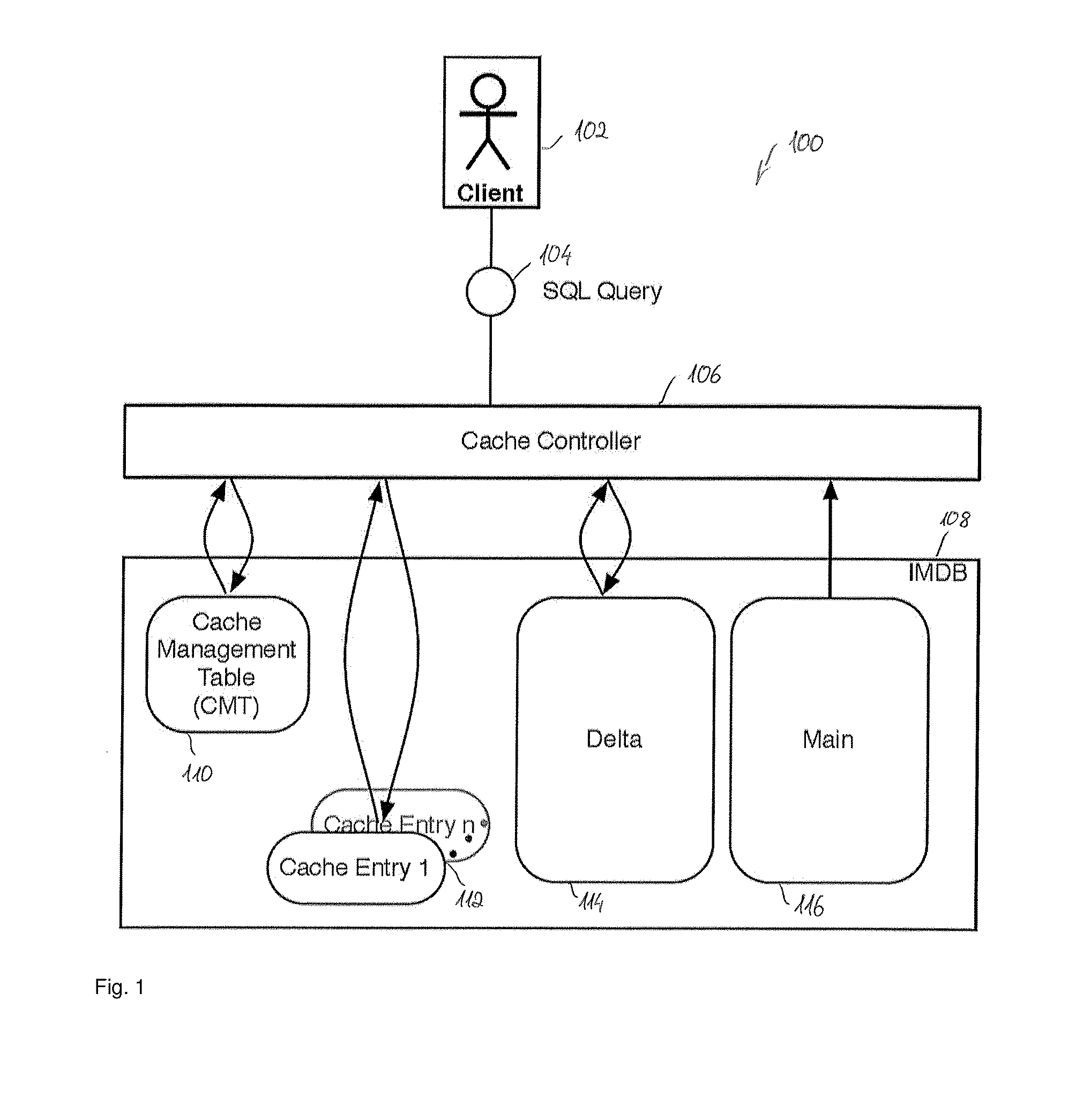 Aggregate query-caching in databases architectures with a differential buffer and a main store