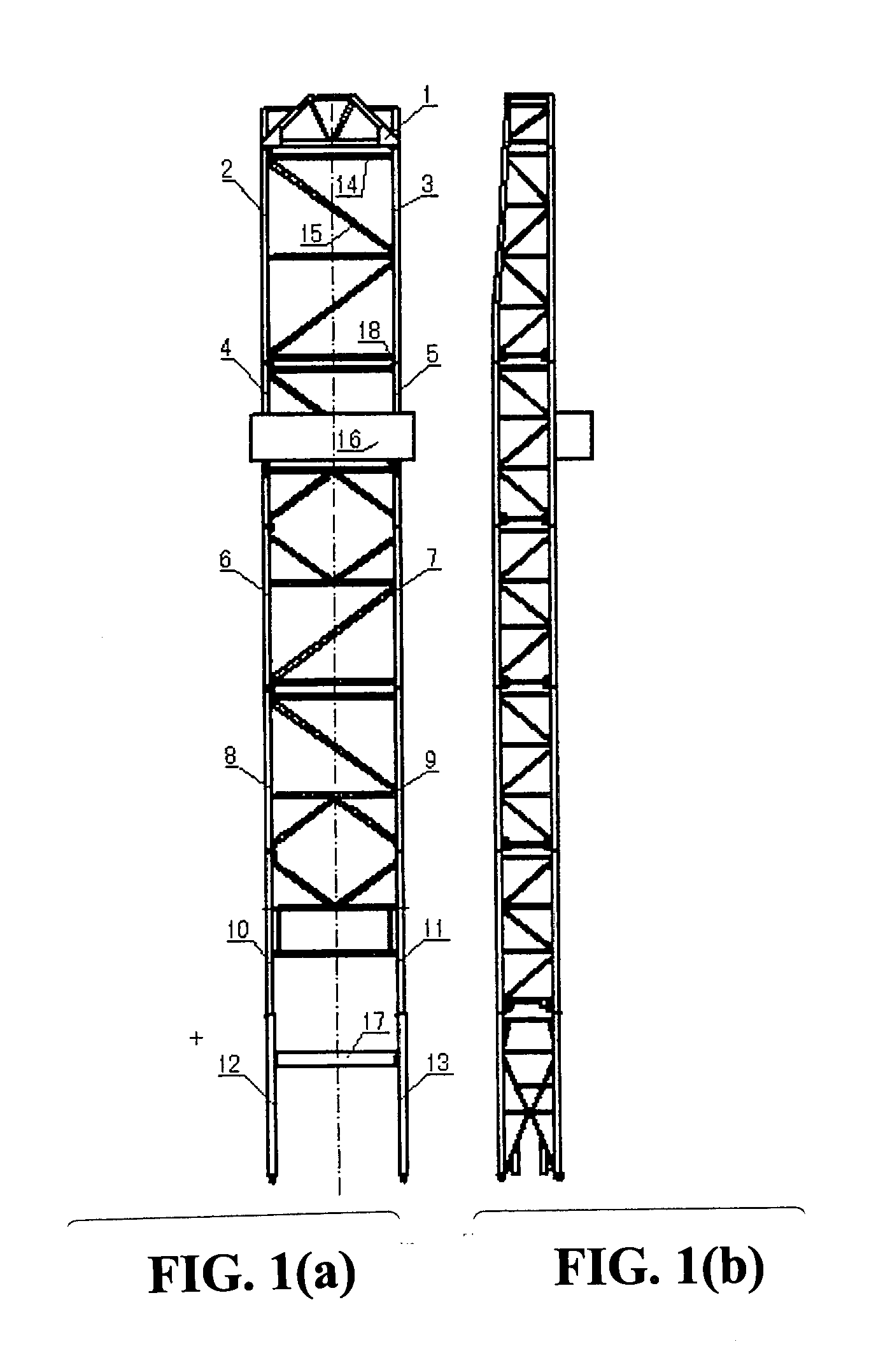 Gate type vertical elevated mast