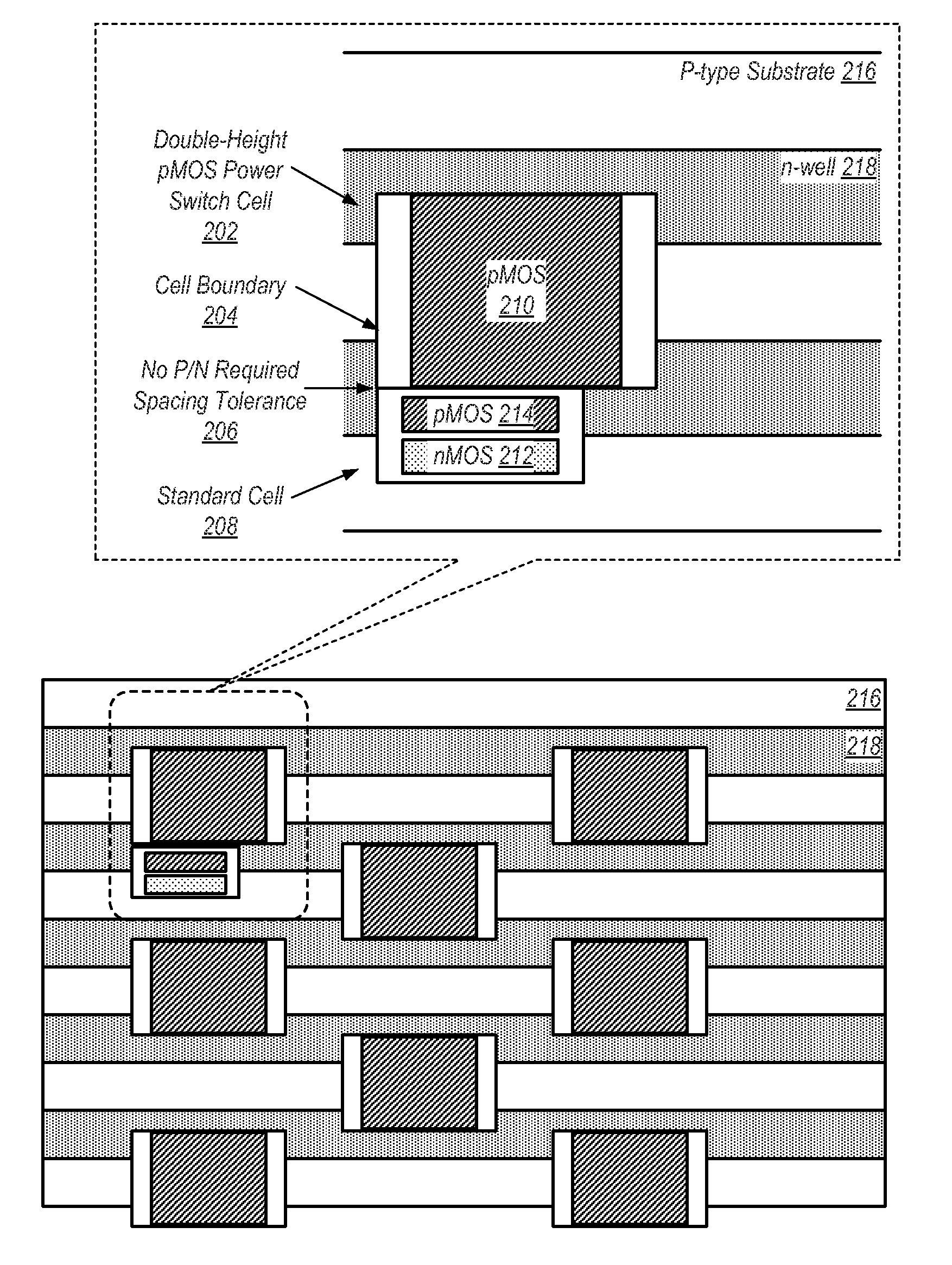 Area efficient power switch