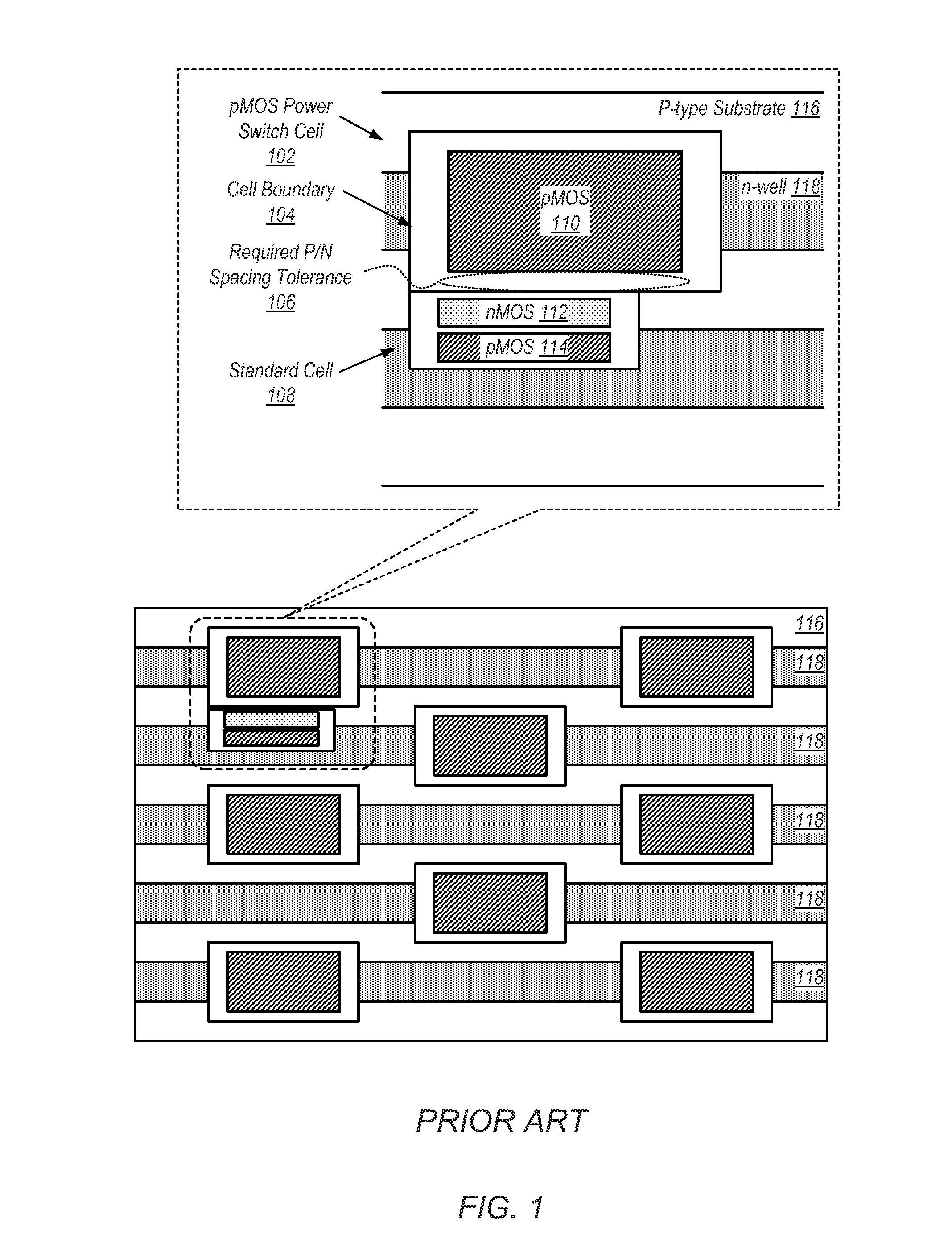 Area efficient power switch