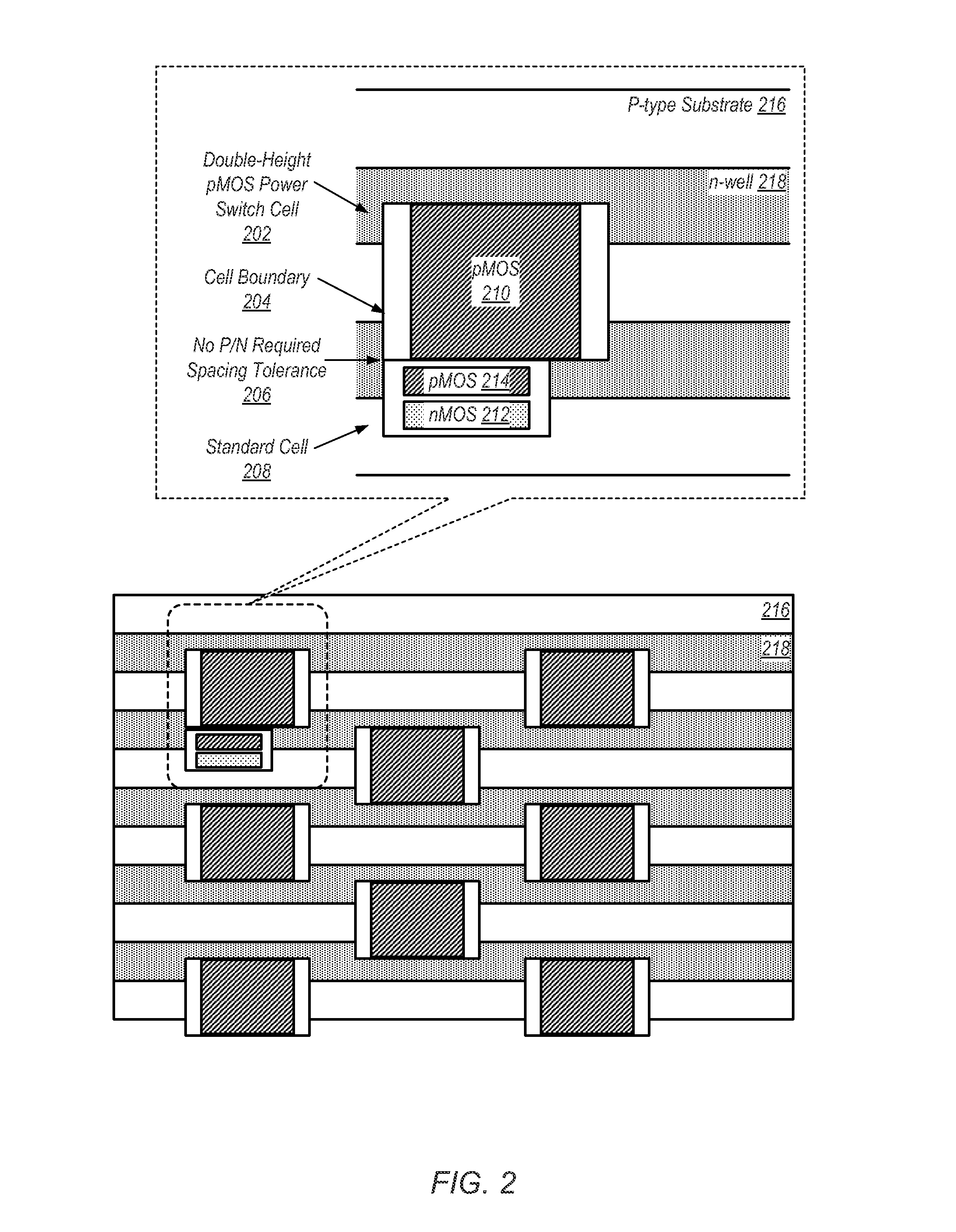 Area efficient power switch