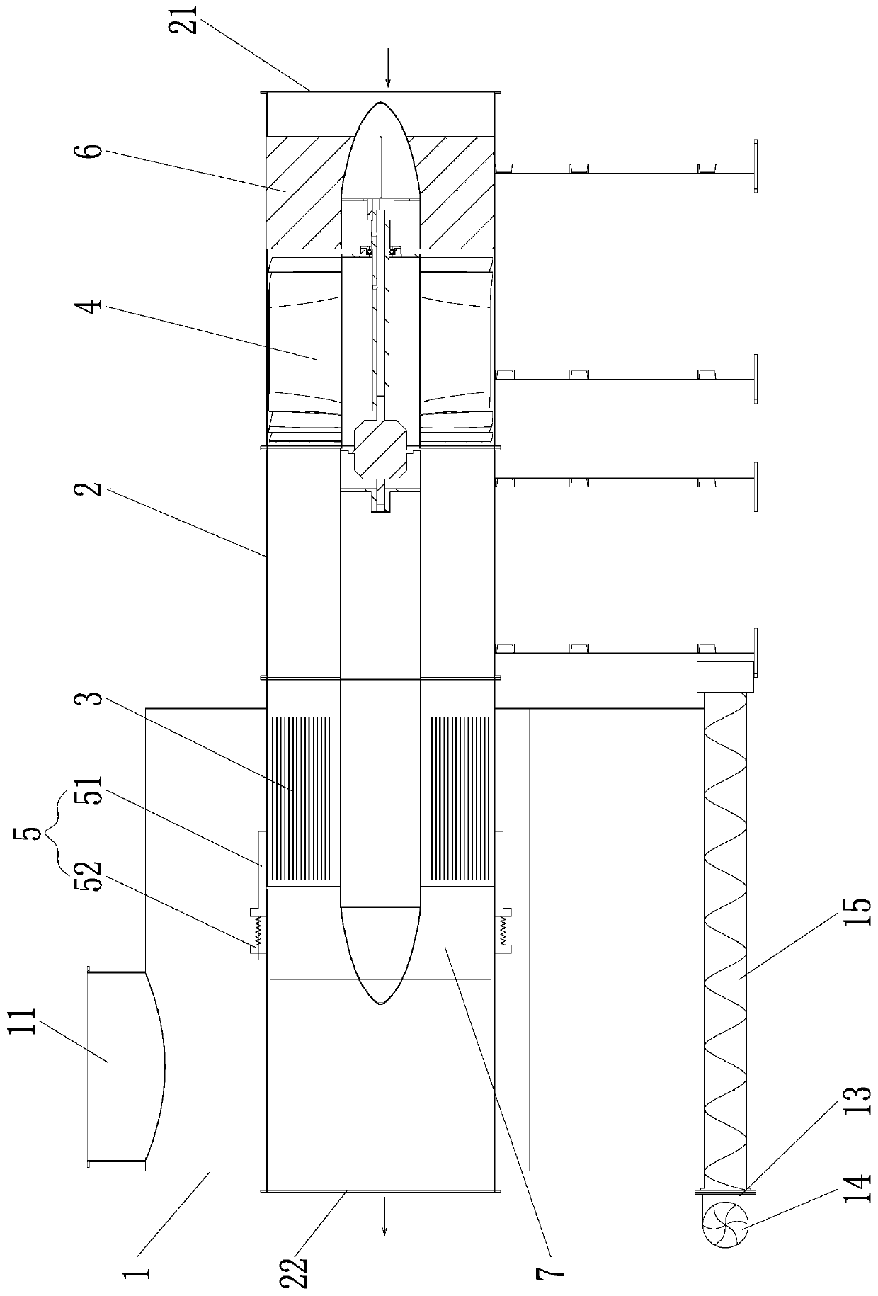 Supergravity dust removal device