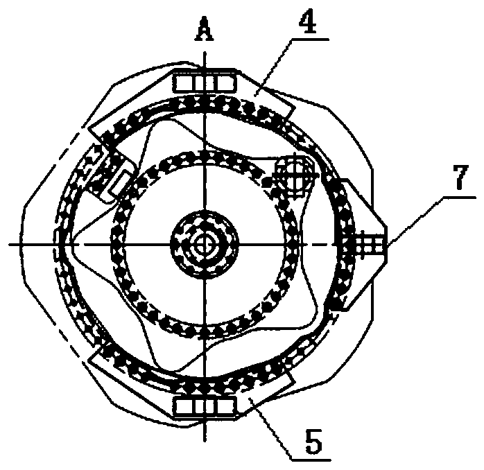 Axial flow rotary paddle turbine runner single hook turning device