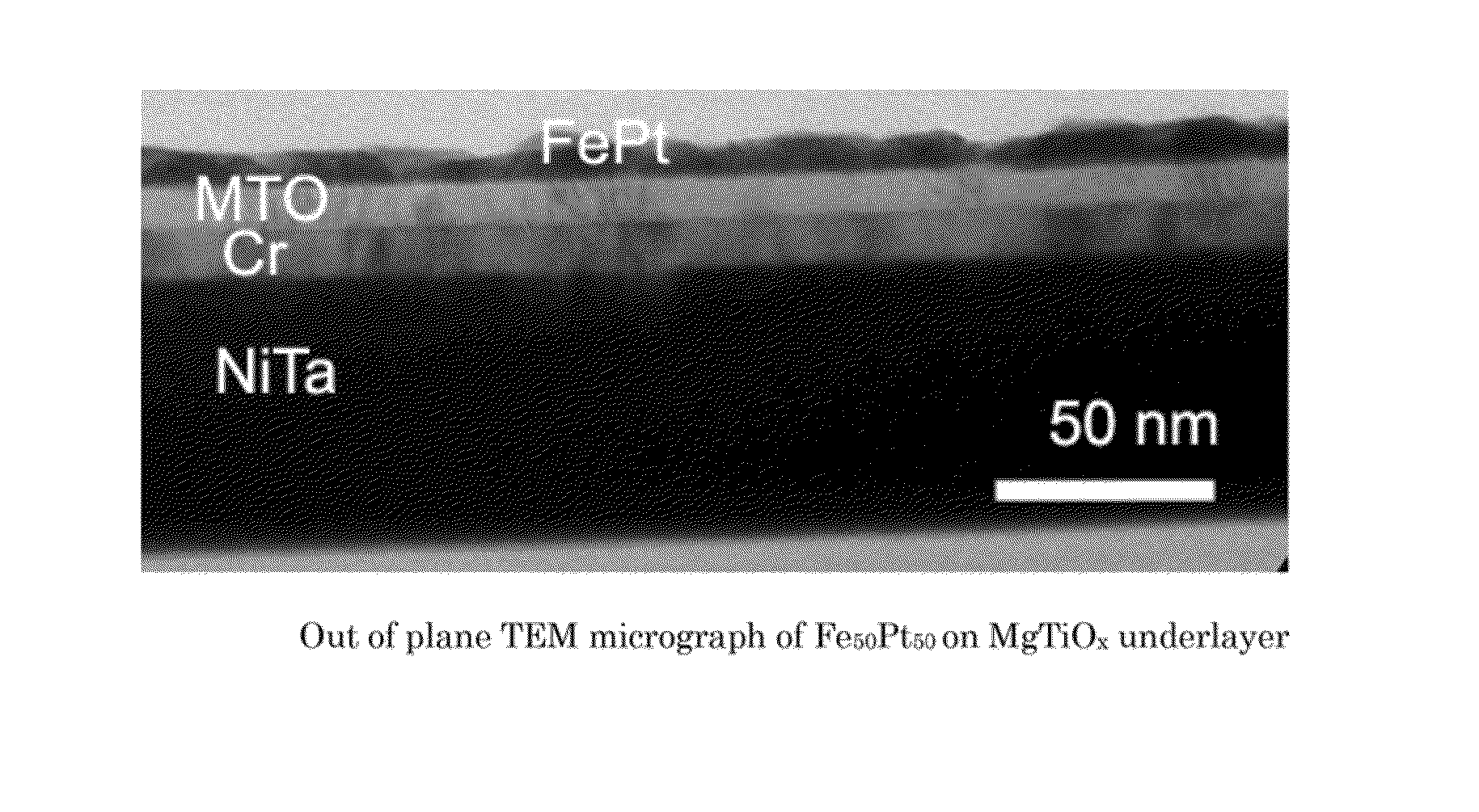 Electrically conductive underlayer to grow FePt granular media with (001) texture on glass substrates