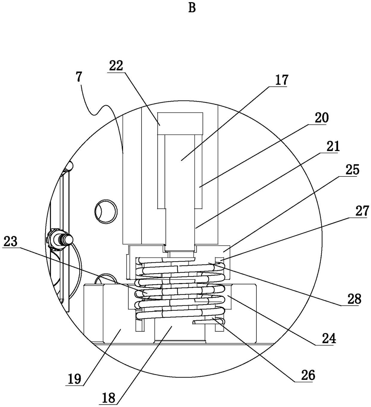 Blowing needle base mechanism for blow molding die