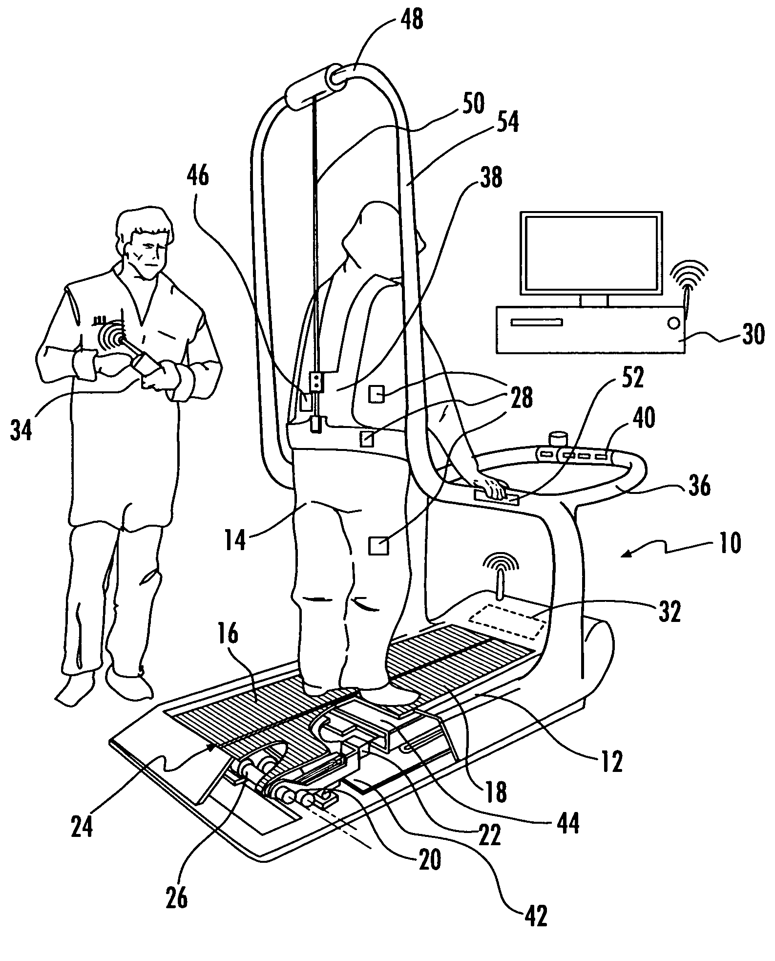 Fall prevention training system and method using a dynamic perturbation platform