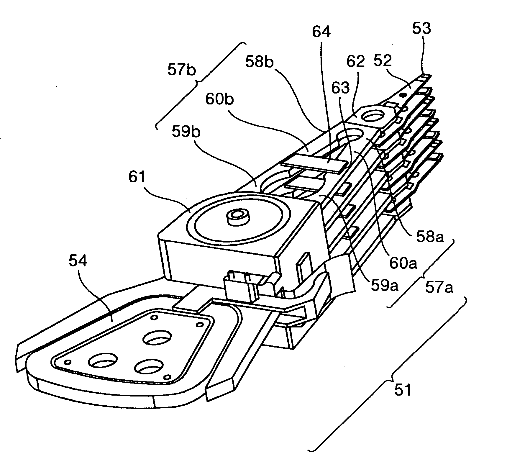 Carriage arm assembly for locating magnetic head, and magnetic disk apparatus using the same