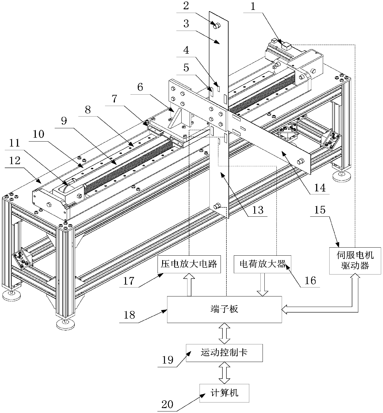 A vibration control device and method for multi-flexible beams driven by a synchronous belt