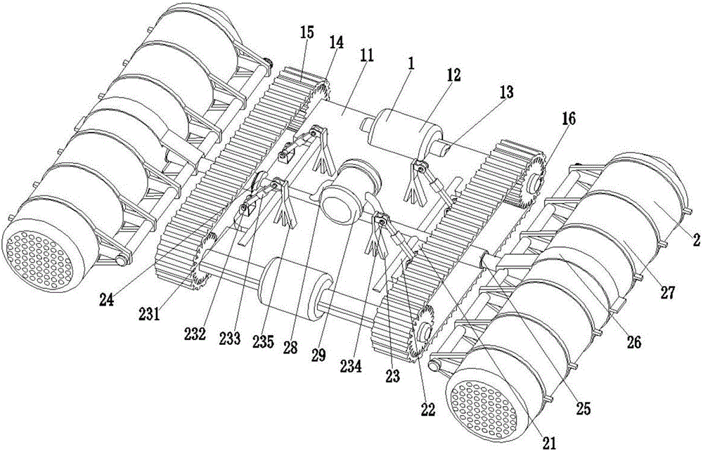 Special parallel-series base for intelligent robot for purification treatment of lake sewage