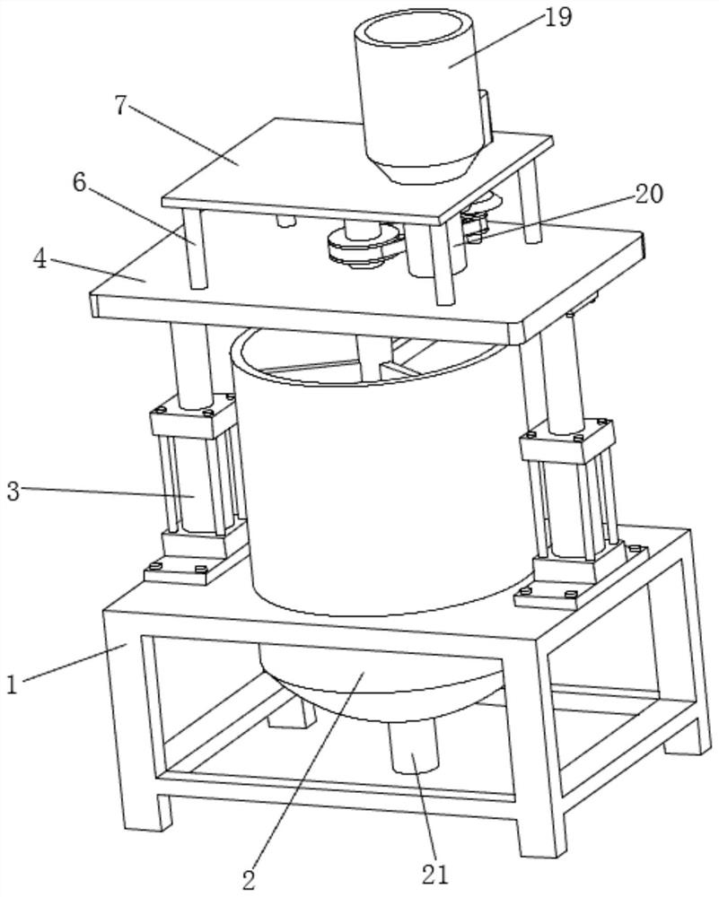 Diamond powder stirring and mixing device