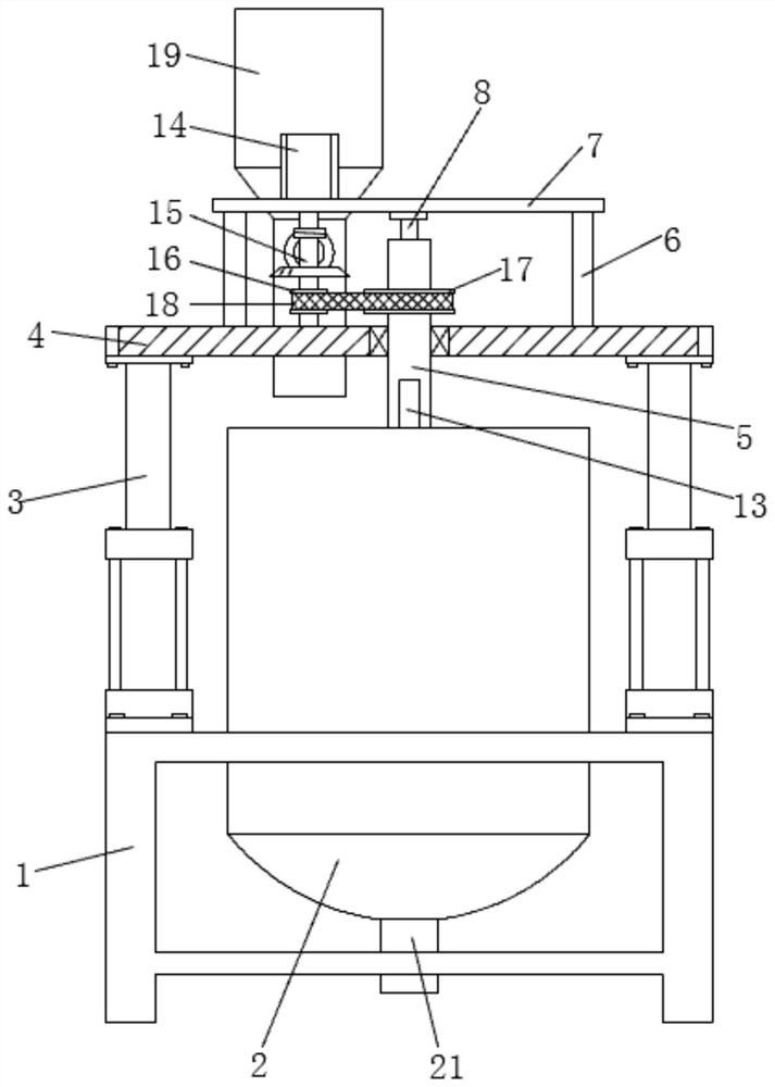 Diamond powder stirring and mixing device