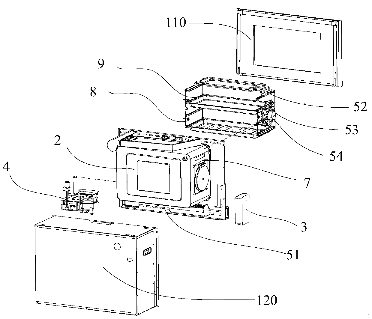 Steaming and baking oven and control method and device of steaming and baking oven