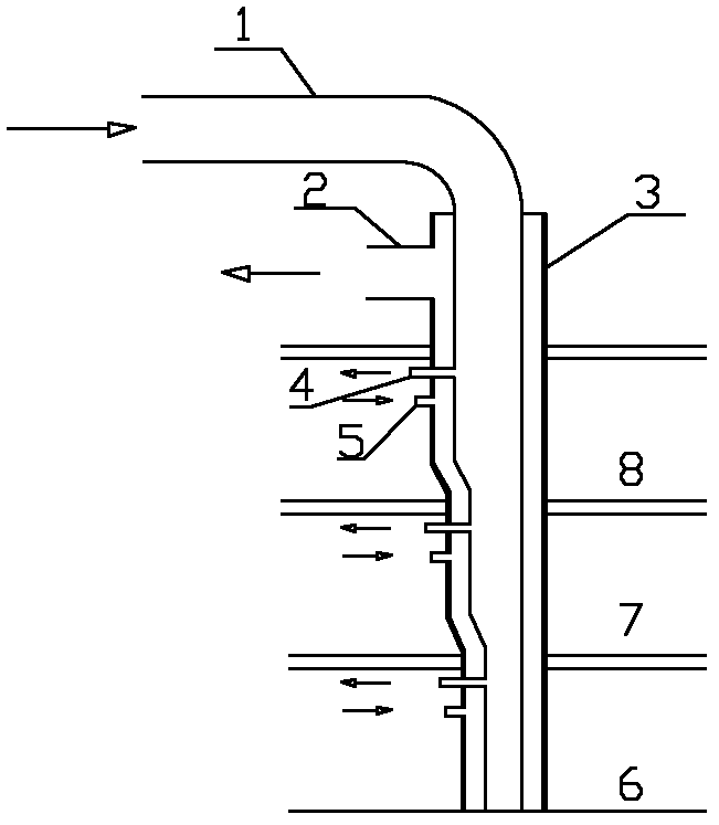 Fresh air exhausting public building ventilating shaft with sensible heat recovering function