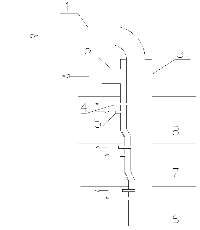 Fresh air exhausting public building ventilating shaft with sensible heat recovering function