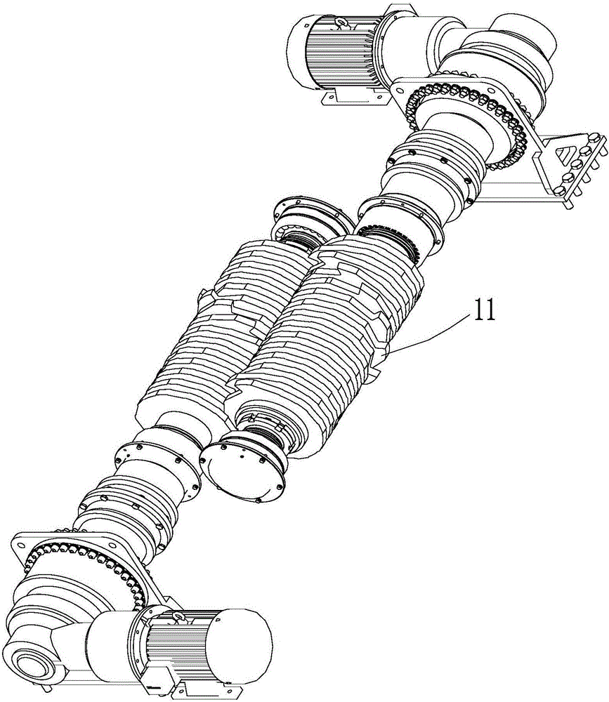 Blade structure and knife roller of double-shaft shredding machine