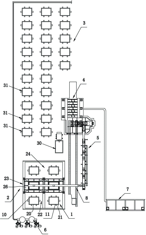 Vacuum-forming production line capable of recycling sand