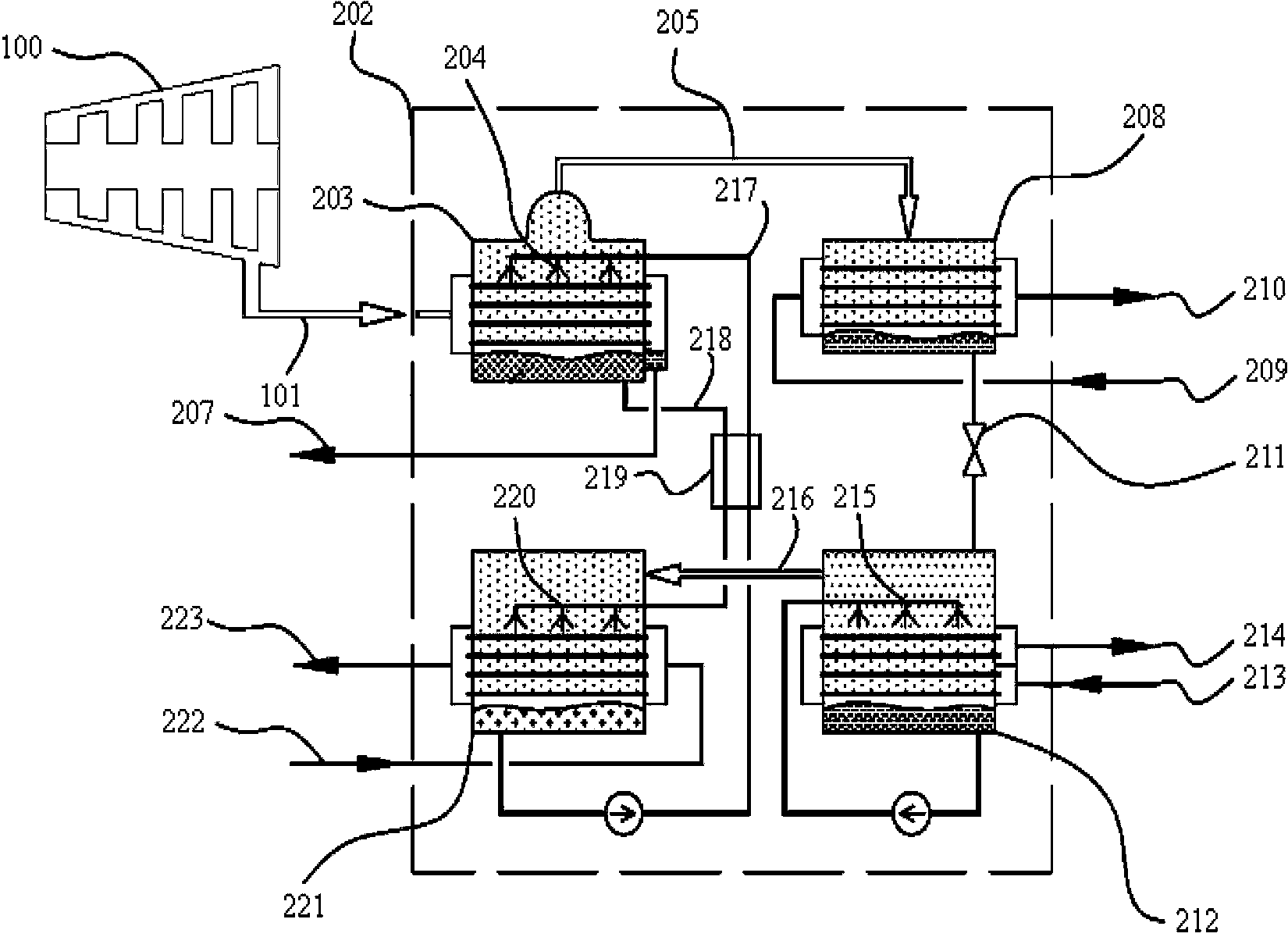 Method and system for comprehensively utilizing steam turbine dead steam latent heat