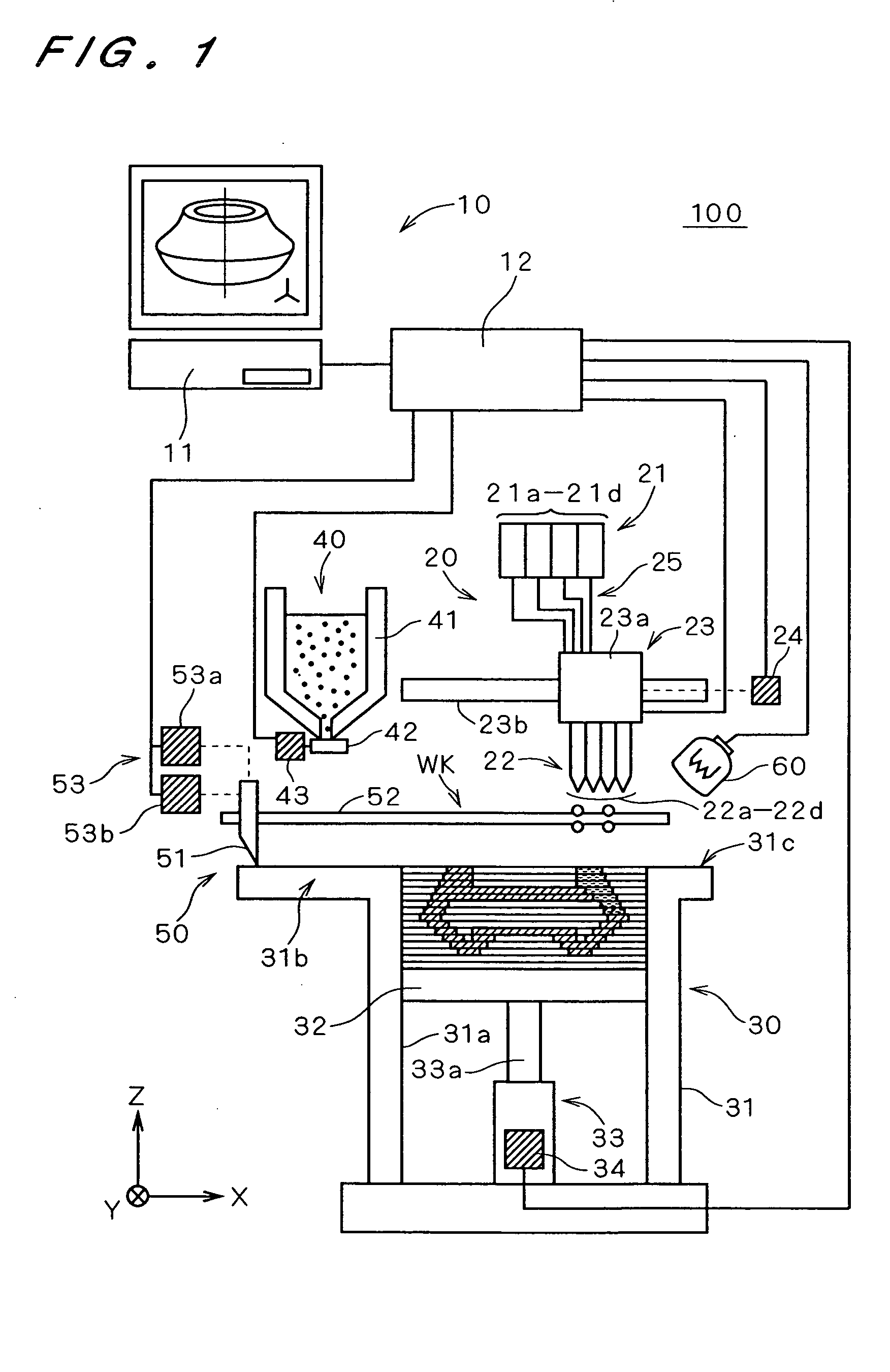 Apparatus for forming a three-dimensional product