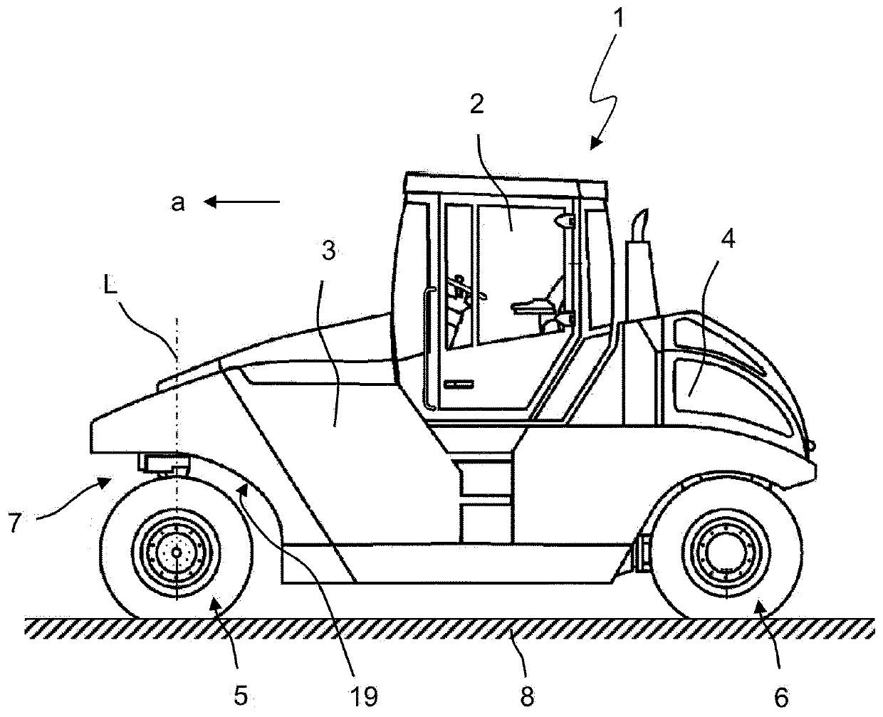 Ground compactor with wheel covers, especially rubber-tyred road rollers, and wheel covers