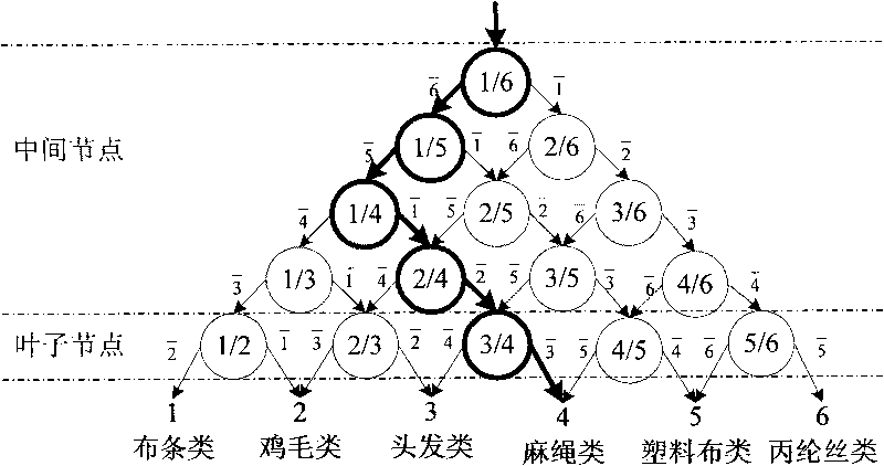 Cotton foreign fiber online classifying method and system