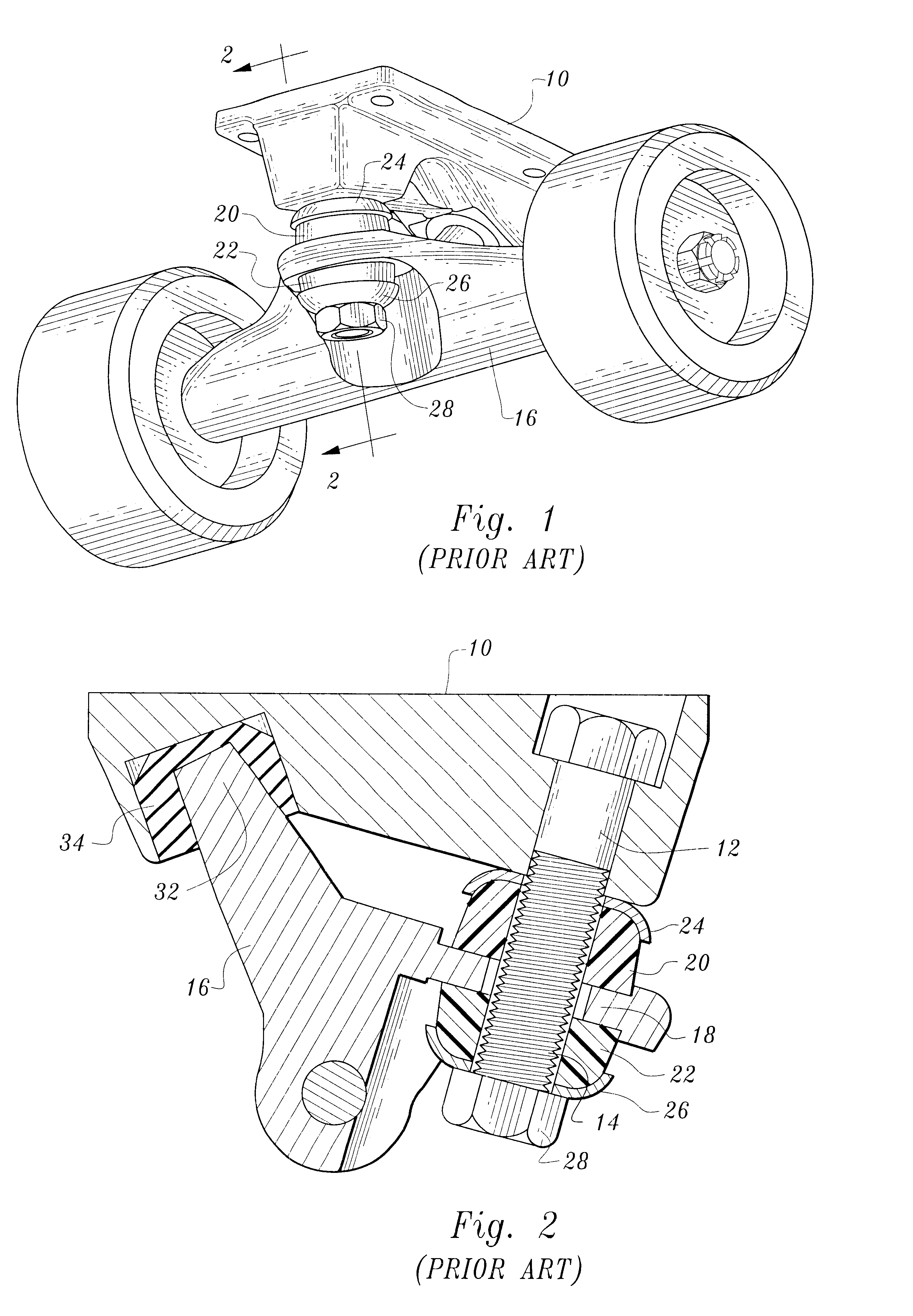 Shock absorbing skate truck assembly