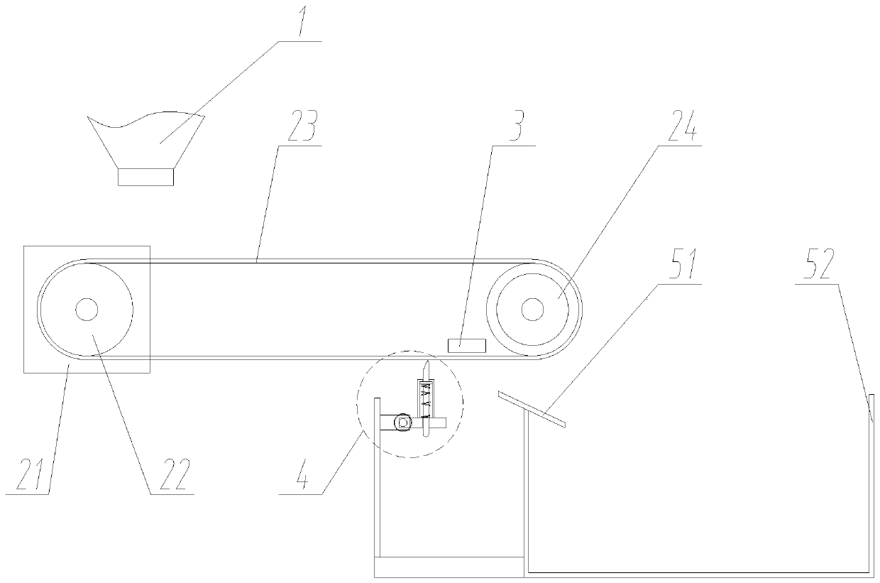 Iron powder impurity removal device