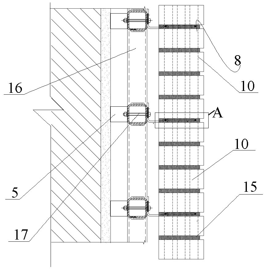 Earthenware brick external facade masonry curtain wall and construction method thereof