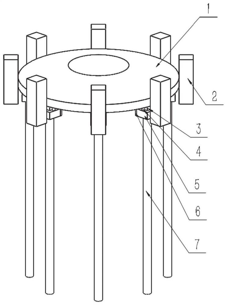 Pile type adjustable fan foundation and construction method