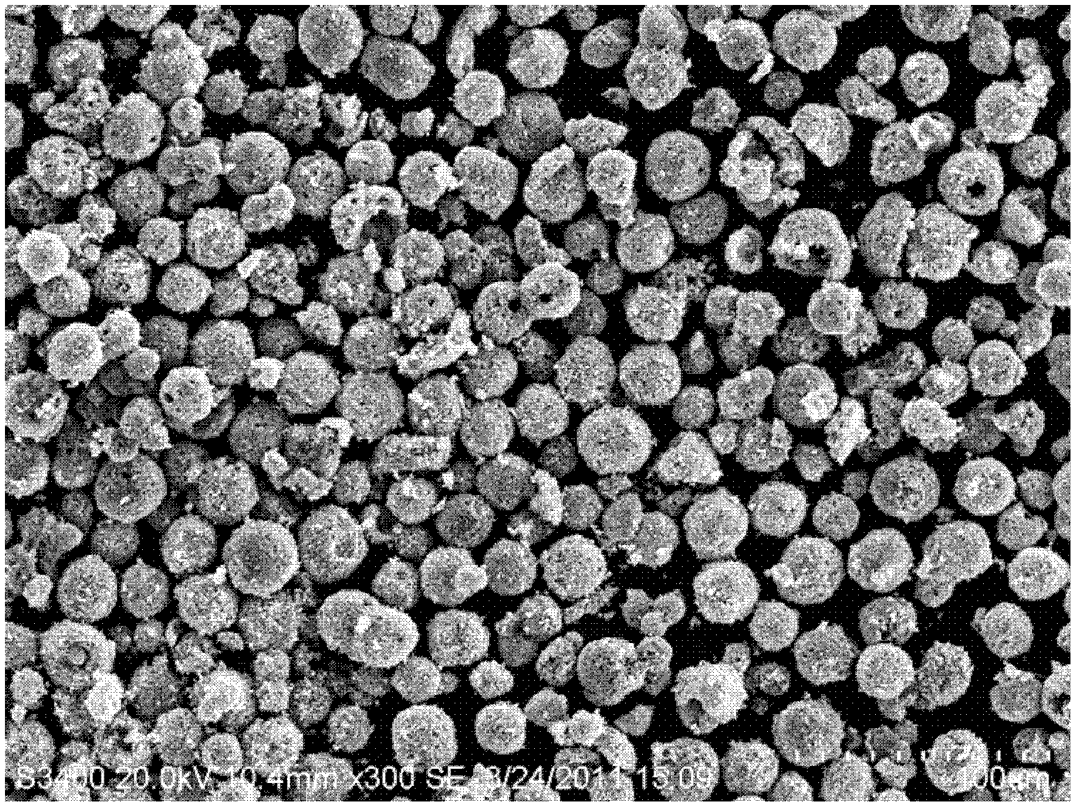 Anode material with lithium ferrous phosphate being embedded in stereoscopic reticular electric conductor and preparation method thereof