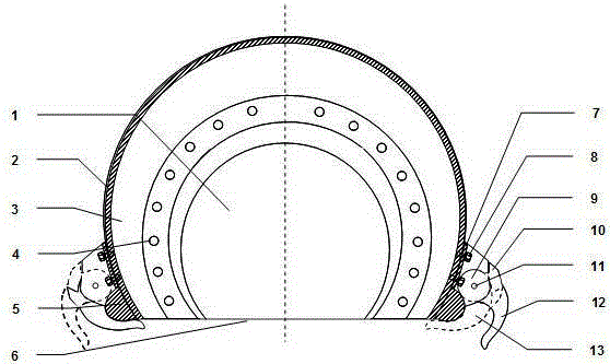 A bottom mud tillage device synchronous with the dredging cutter head