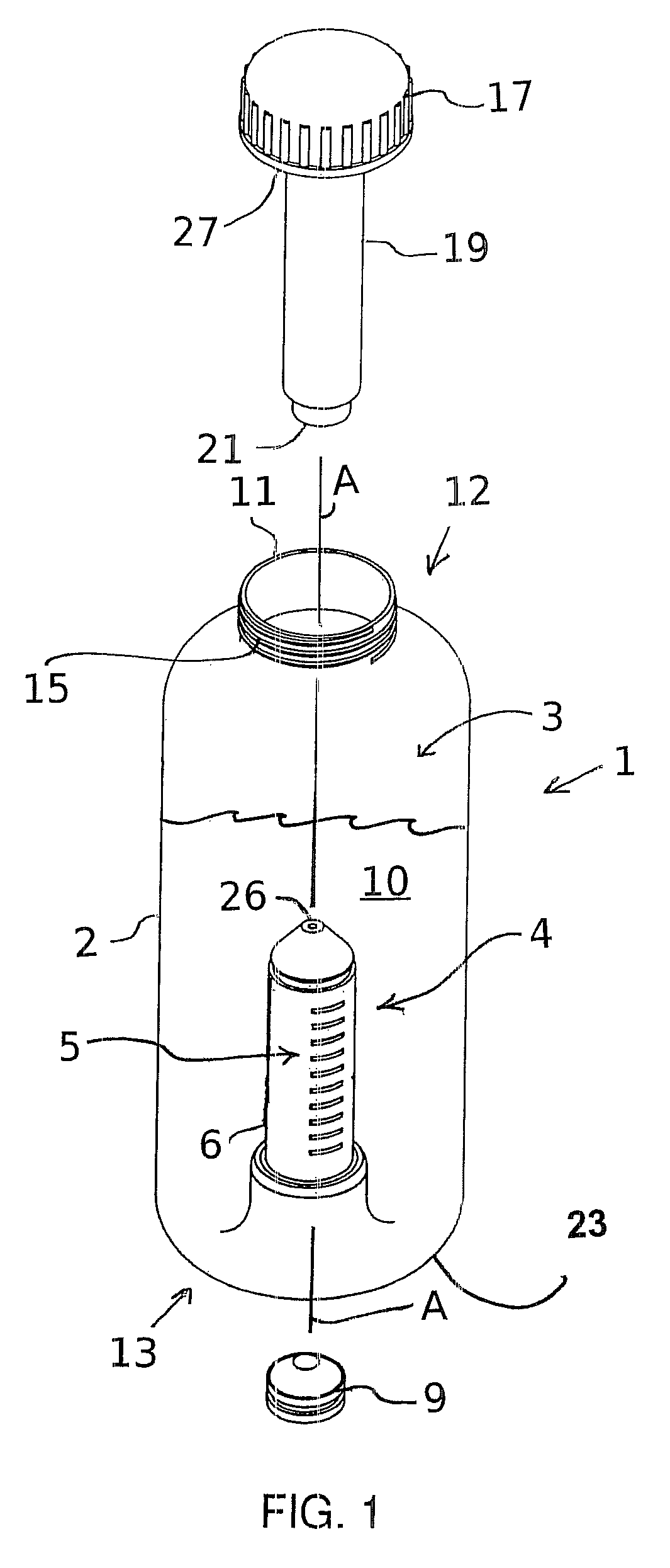 Liquid container with additive dispenser