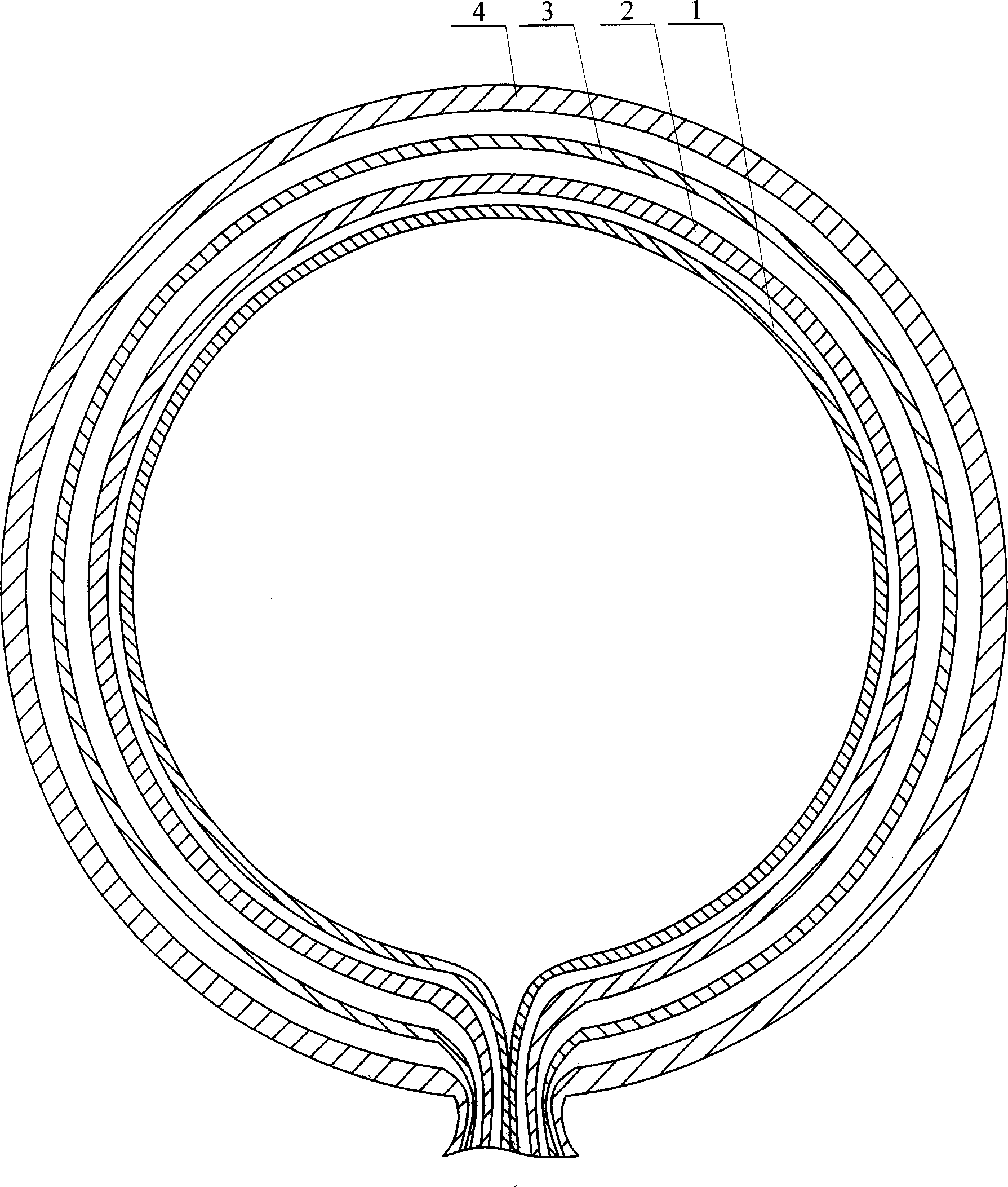 Composite thermosetting film for inflated spatial expanded structure and its making and rigidizing process