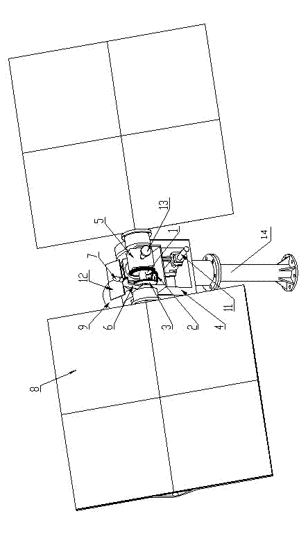 Tower-type solar energy heliostat bevel gear passive automatic sun-chasing support