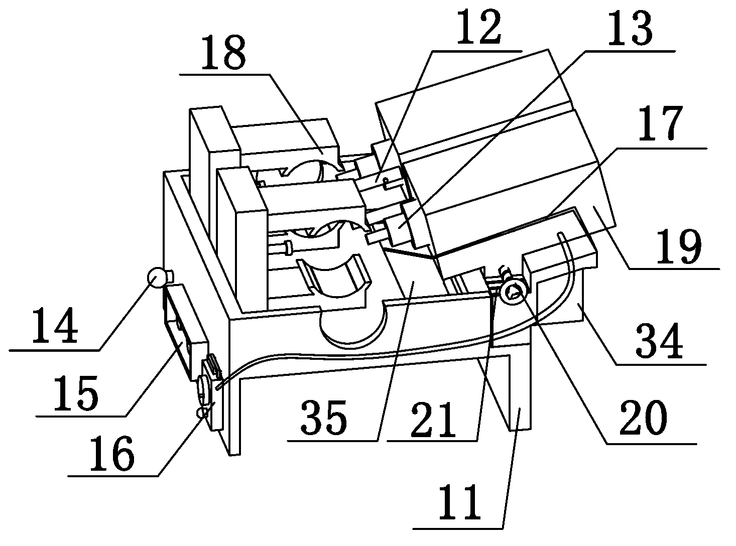 Numerical control machine tool for dual-blade blind hole fixed depth machining