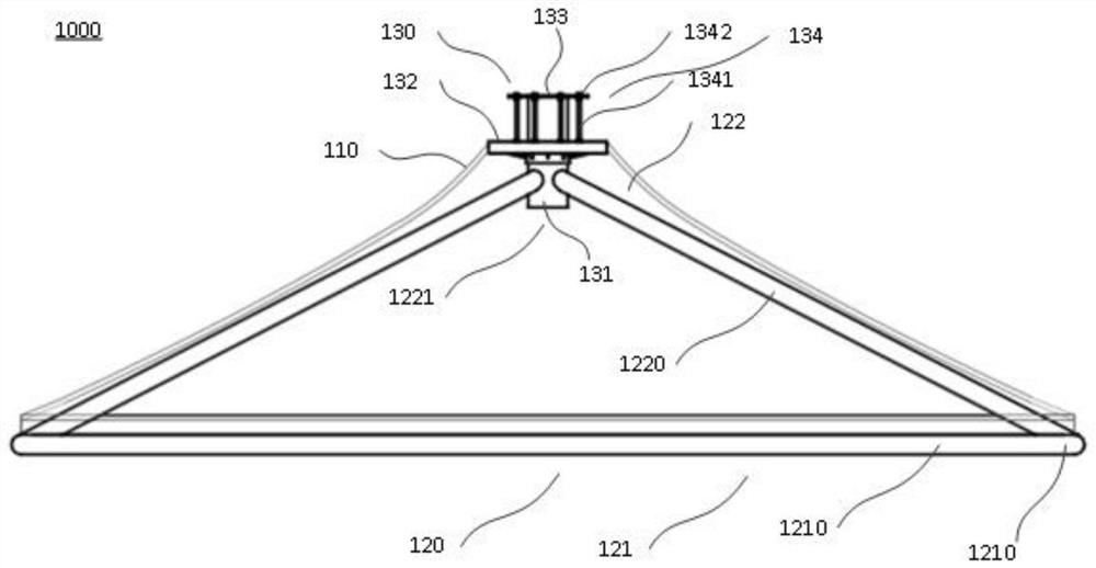 Steel-membrane space combined structure unit based on rigid support and membrane tightening method thereof