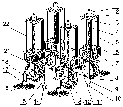 Stair sweeping robot capable of moving based on Mecanum wheels