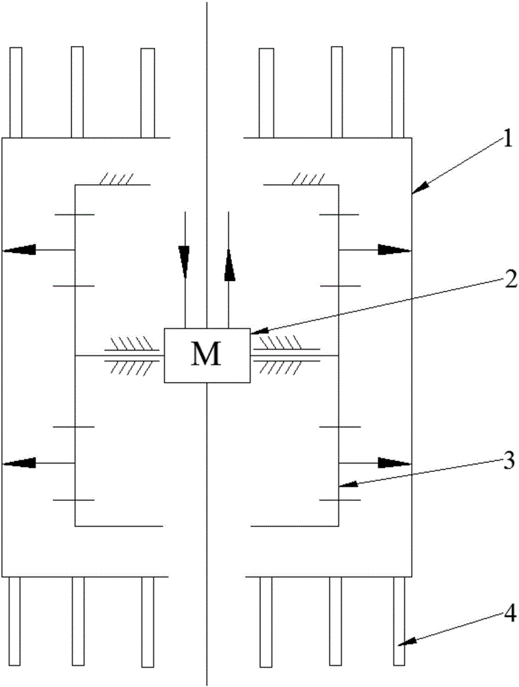 Milling wheel drive system of double-wheel slot milling machine for underground continuous wall construction